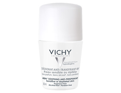 Vichy Deodorant-Antiperspirant 48h roll-on pro citlivou nebo depilovanou pokožku (Soothing Anti-Perspirant) 50 ml