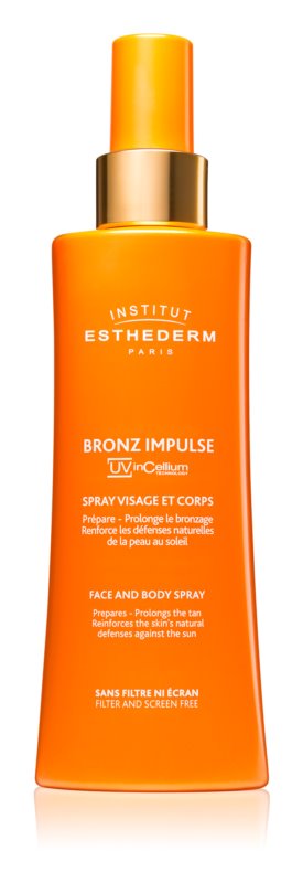 Esthederm Bronz Impulse emulze ve spreji na obličej a tělo pro rychlejší a trvalejší opálení