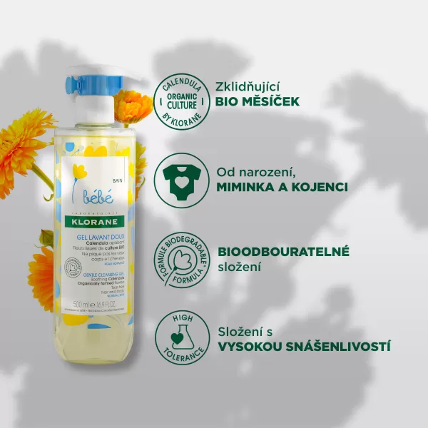 KLORANE BEBE GEL LAVANT DOUX 500ml - jemný mycí gel