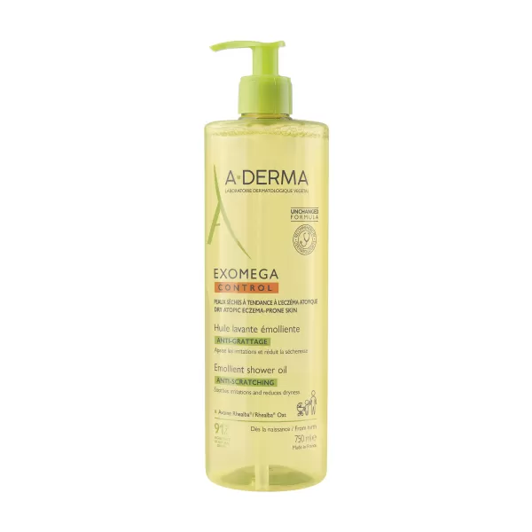A-Derma Exomega Control zvláčňující sprchový olej 750 ml