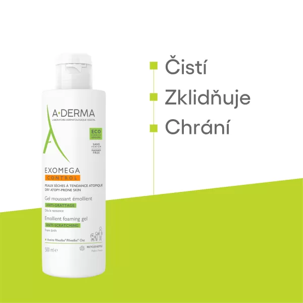 A-DERMA Exomega CONTROL Zvláčňující pěnivý gel 500 ml