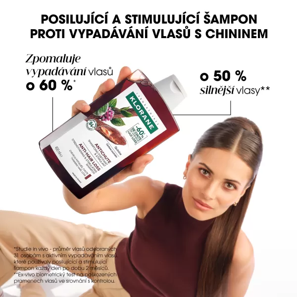 KLORANE šampon Chinin & Bio Protěž Alpská posilující šampon proti vypadávání vlasů 400 ml