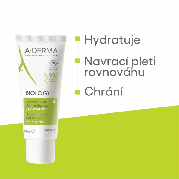 A-Derma BIOLOGY lehký hydratační krém 40 ml