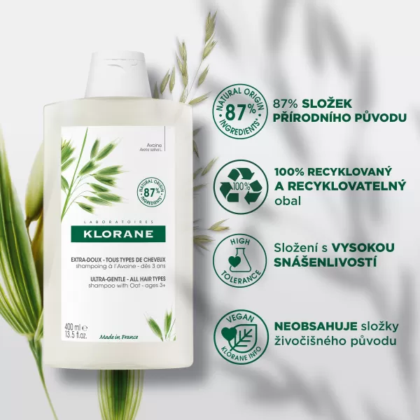 KLORANE šampon s ovesným mlékem 400 ml