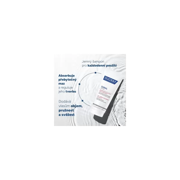 Ducray SABAL ARGEAL Šampon absorbující kožní maz pro každodenní použití 200 ml