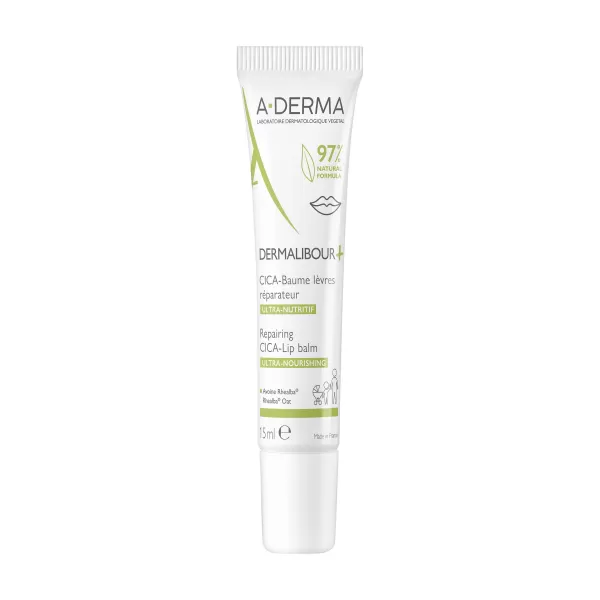 A-DERMA DERMALIBOUR+ Reparační CICA-Balzám na rty 15 ml