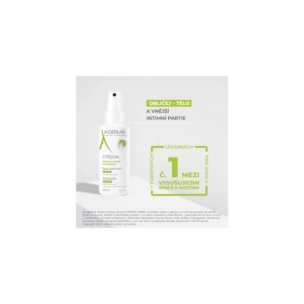 A-Derma Cytelium vysušující a zklidňující sprej pro podrážděnou pokožku 100 ml
