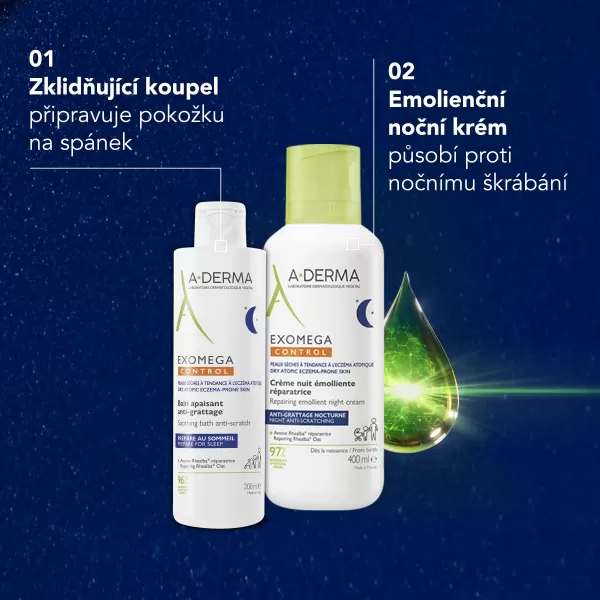 A-Derma Exomega Control Regenerační emolienční noční krém 400 ml