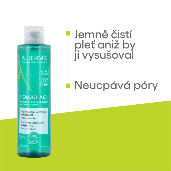 A-DERMA BIOLOGY AC Čisticí pěnivý gel 200ml