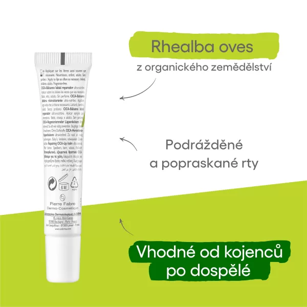 A-DERMA DERMALIBOUR+ Reparační CICA-Balzám na rty 15 ml