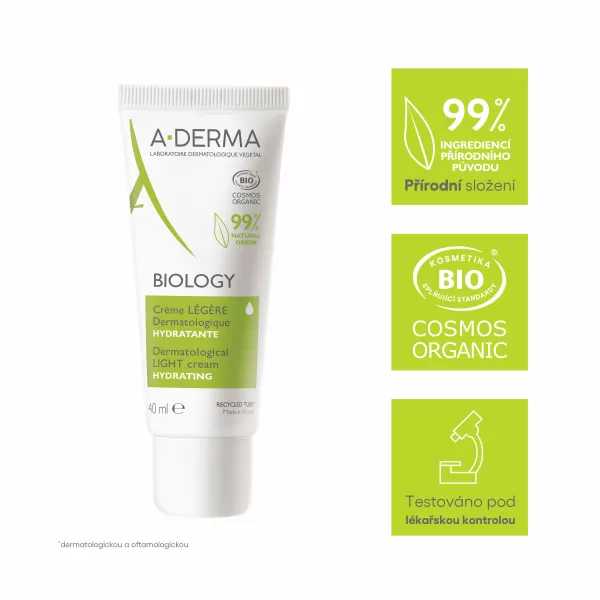 A-Derma BIOLOGY lehký hydratační krém 40 ml