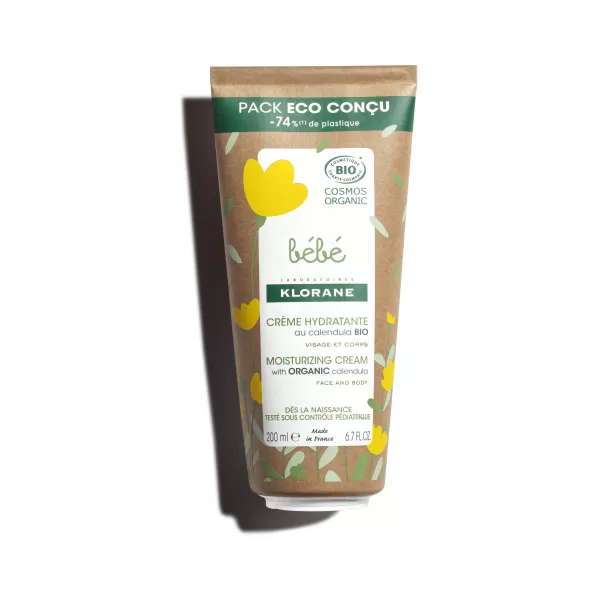 Klorane BÉBÉ hydratační krém s BIO měsíčkem – obličej a tělo – pro kojence 200 ml