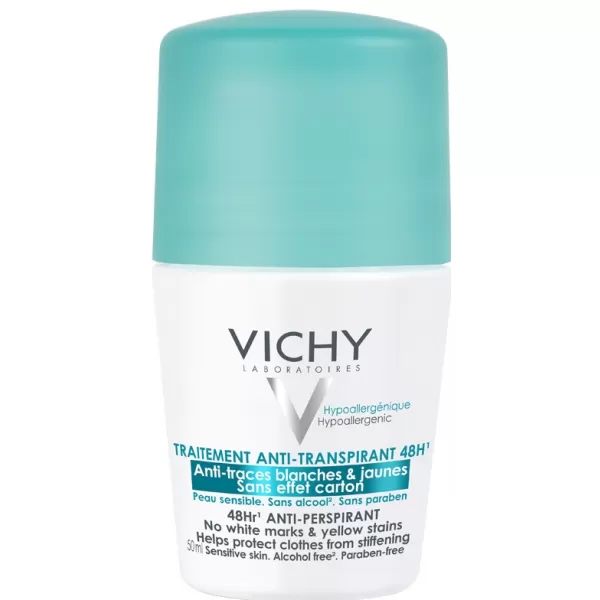 Vichy Deodorant antiperspirant roll-on proti bílým a žlutým skvrnám 50 ml
