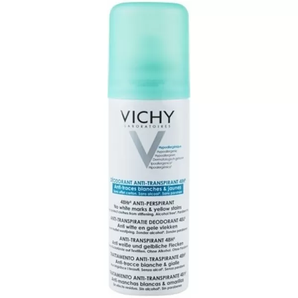 Vichy 48hodinový deodorant antiperspirant ve spreji proti bílým a žlutým skvrnám 125 ml