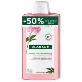 KLORANE Šampon pivoňka pro citlivou pokožku 2x 400 ml