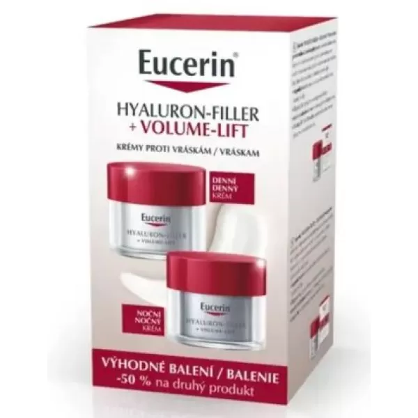 Eucerin Hyaluron-Filler + Volume Lift denní krém + noční krém 2x50 ml