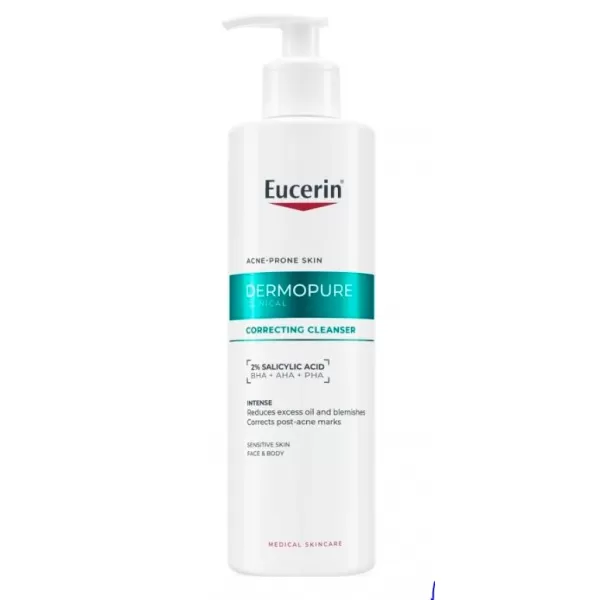 Eucerin DermoPure CLINICAL exfoliační čisticí gel na obličej a tělo 400ml
