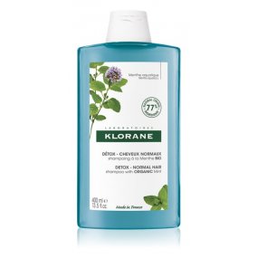 KLORANE Máta Vodní BIO čisticí detoxikační šampon pro normální vlasy 400 ml