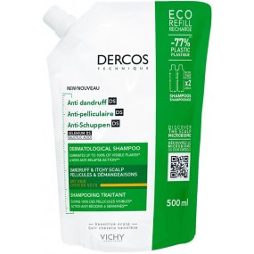 Vichy DERCOS SUCHÉ šampon proti lupům se SELENIEM DS, náhradní náplň, 500 ml