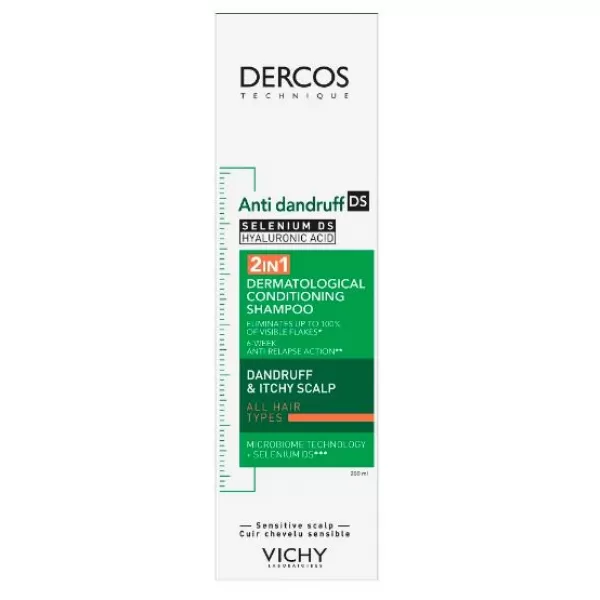 VICHY DERCOS 2v1 Šampon a kondicionér proti lupům 200ml