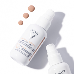 VICHY CAPITAL SOLEIL UV-AGE DAILY TÓNOVANÉ PROVEDENÍ FLUID NA BÁZI VODY PROTI FOTOSTÁRNUTÍ SPF 50+ 40 ml