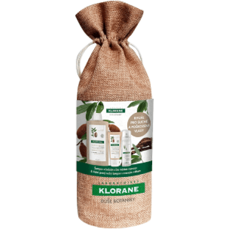 Klorane Xmass set bio máslo cupuacu šampon + balzám+suchý šampon s ovesným mlékem